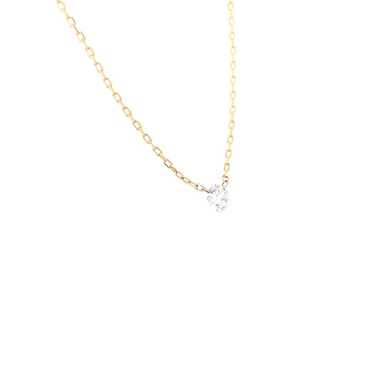 Solitaire Diamond Chain 18kt Yellow Gold – 0.31ct, 18"
