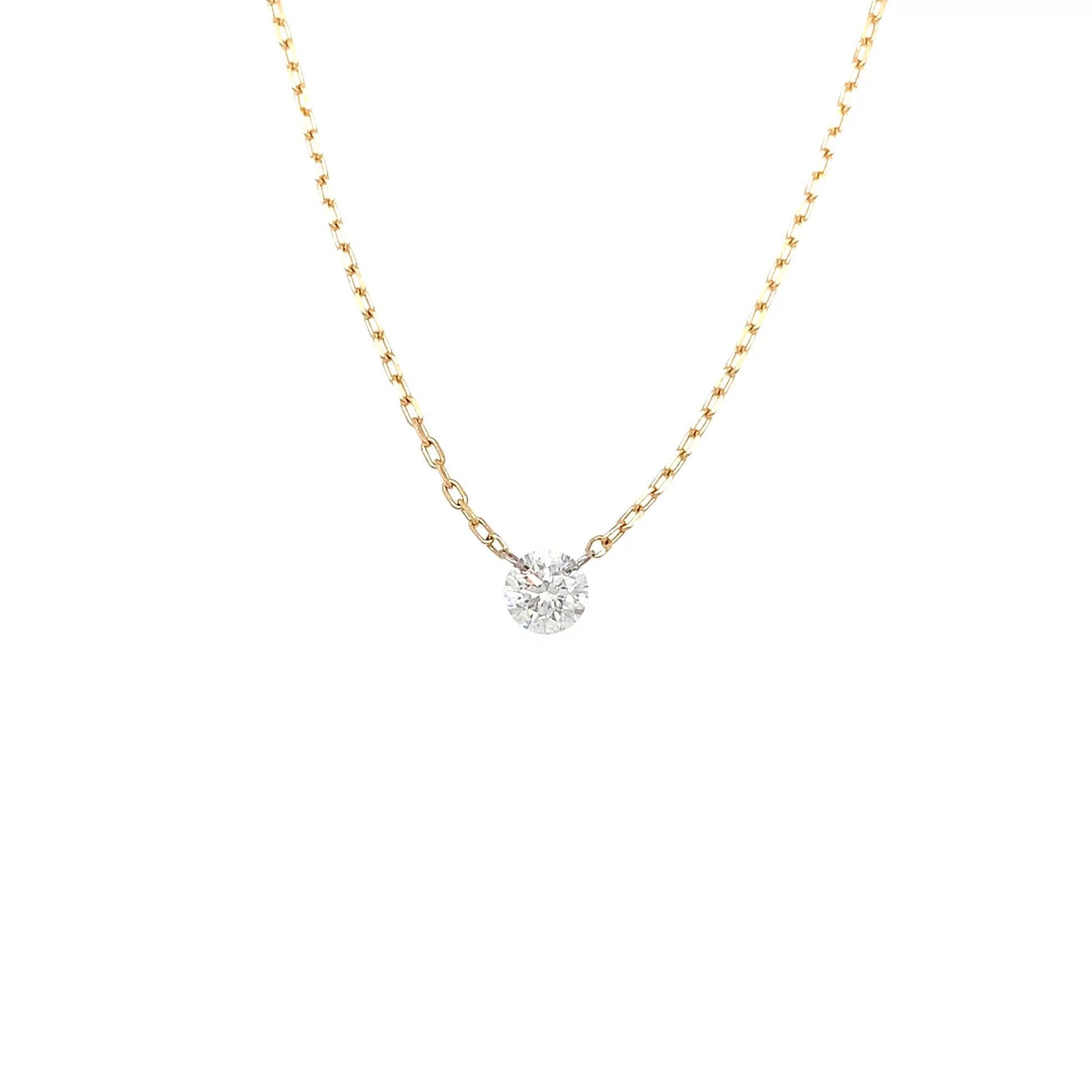 Solitaire Diamond Chain 18kt Yellow Gold – 0.31ct, 18"