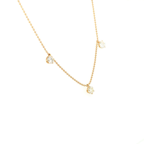 Diamond Bead Chain – 0.60ct, 18" in 18kt Yellow Gold