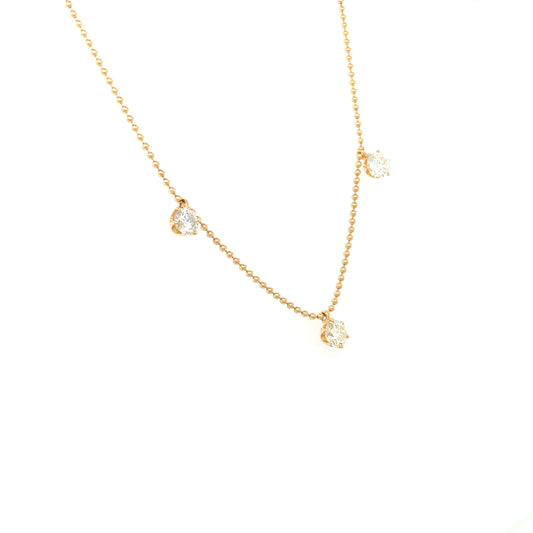 Diamond Bead Chain – 0.60ct, 18" in 18kt Yellow Gold