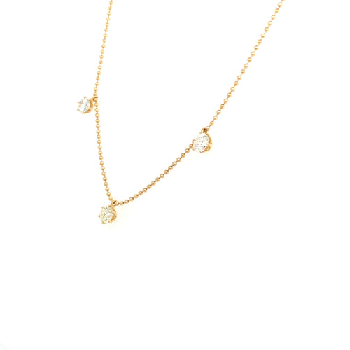 Diamond Bead Chain – 0.60ct, 18" in 18kt Yellow Gold