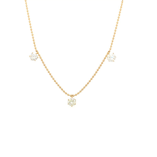Diamond Bead Chain – 0.60ct, 18" in 18kt Yellow Gold
