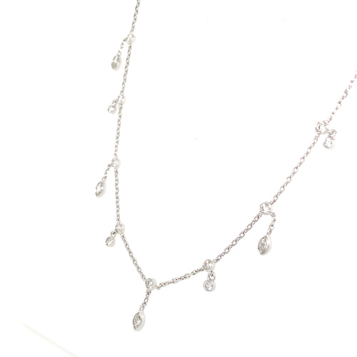 Marquise Diamonds Necklace – 1.61ct, 18" in 18kt White Gold