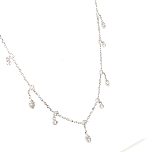 Marquise Diamonds Necklace – 1.61ct, 18" in 18kt White Gold
