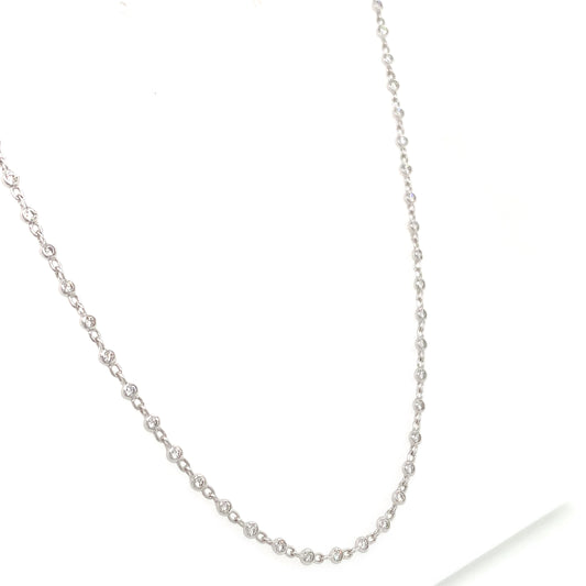 Diamond by Yard Necklace in 18kt White Gold – 1.32ct, 18"