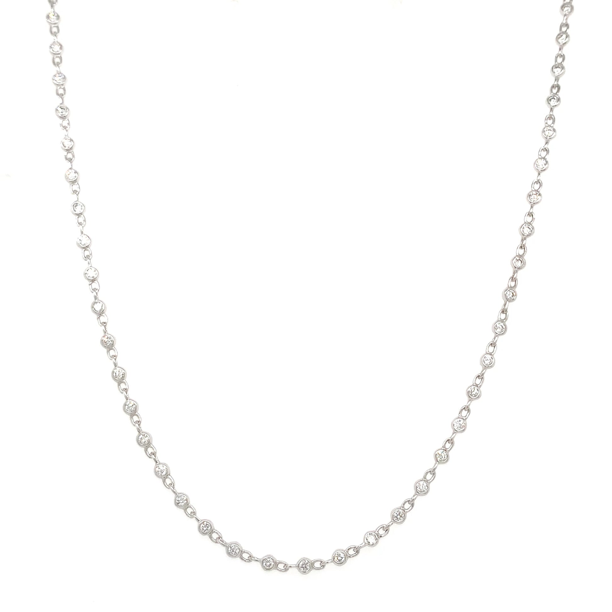 Diamond by Yard Necklace in 18kt White Gold – 1.32ct, 18"