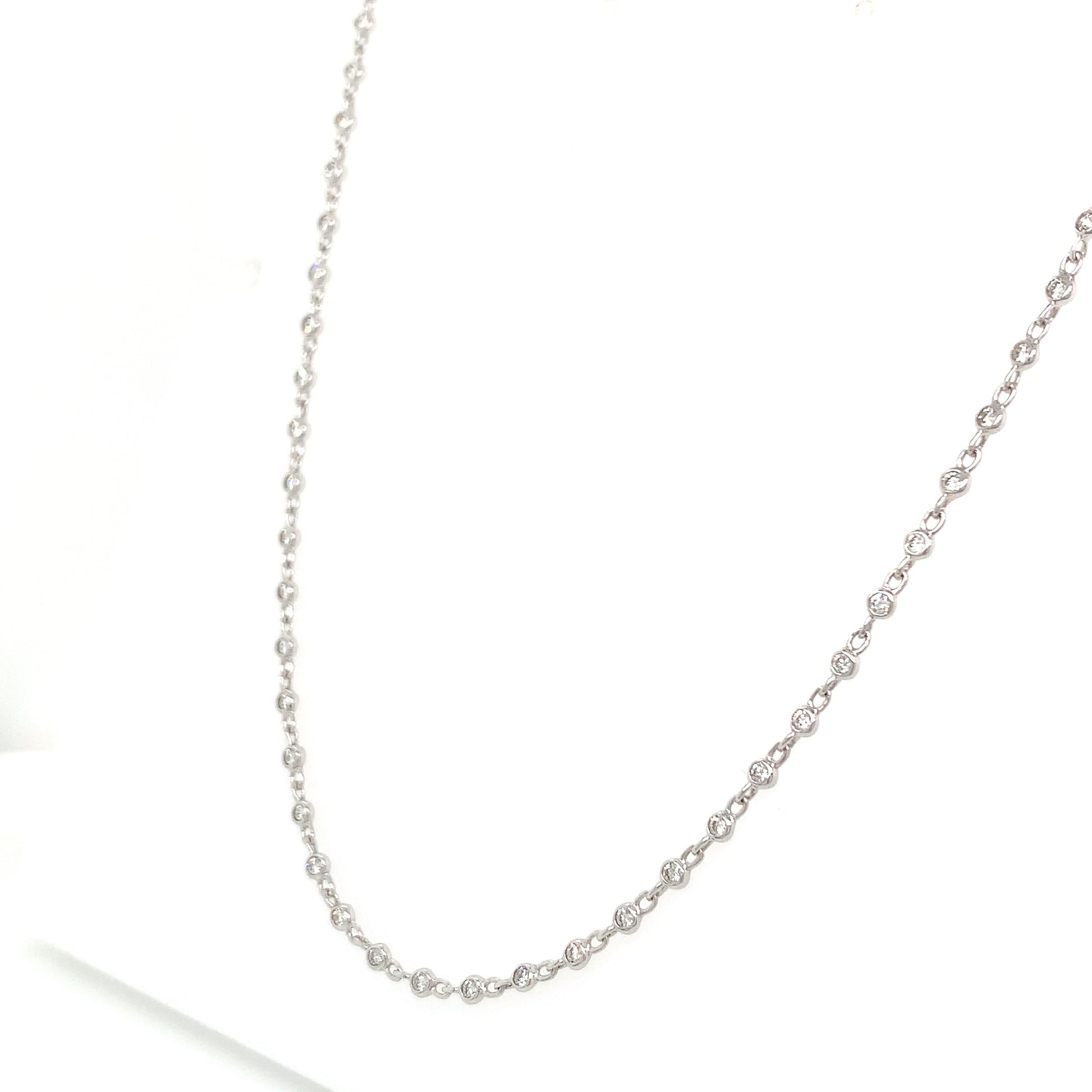 Diamond by Yard Necklace in 18kt White Gold – 1.32ct, 18"