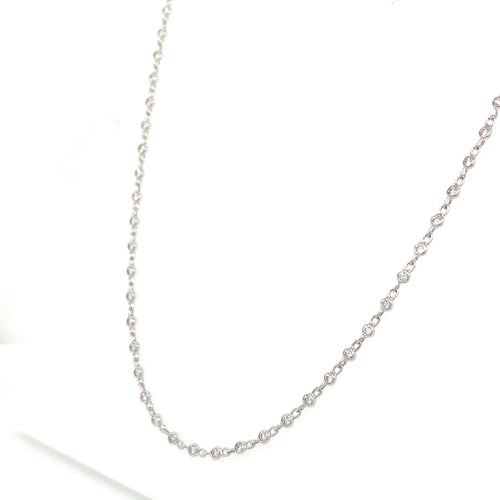 Diamond by Yard Necklace in 18kt White Gold – 1.32ct, 18"