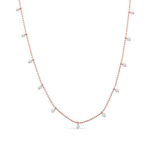 Textured Bead Chain Meets Shimmering Diamonds in This Unique 18K White Gold Necklace