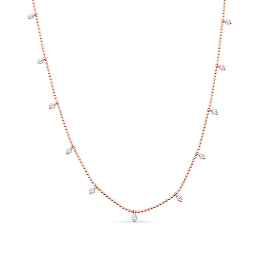 Textured Bead Chain Meets Shimmering Diamonds in This Unique 18K White Gold Necklace