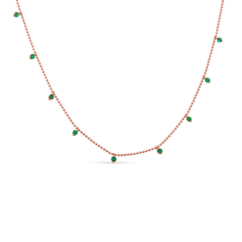 Bead & Emerald By-the-Yard 18K Yellow Gold Chain