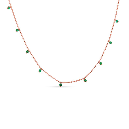 Bead & Emerald By-the-Yard 18K Yellow Gold Chain