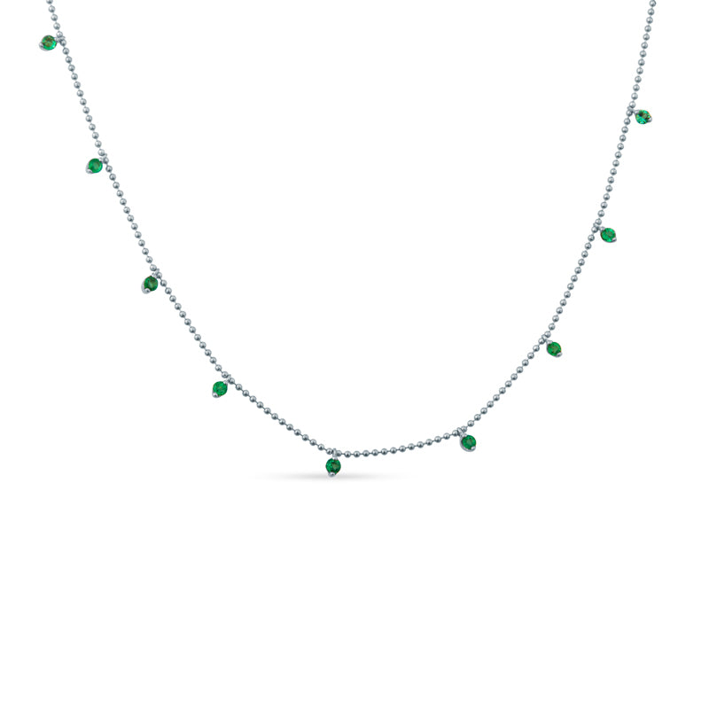 Bead & Emerald By-the-Yard 18K Yellow Gold Chain