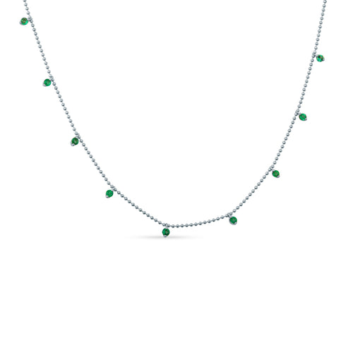 Bead & Emerald By-the-Yard 18K Yellow Gold Chain