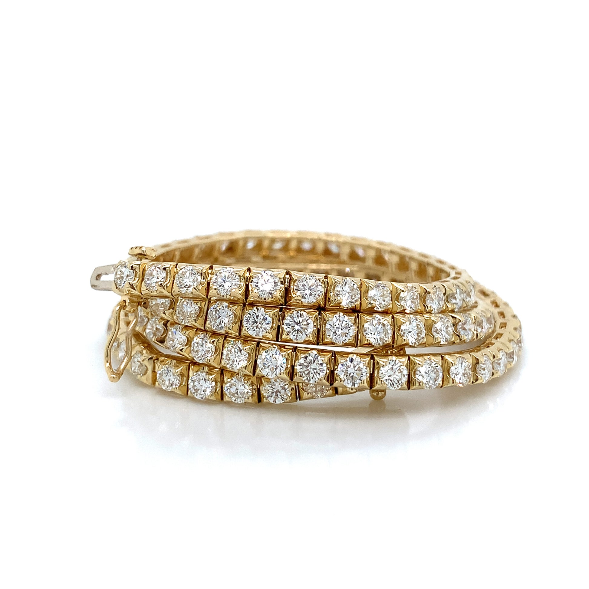 14K Yellow Gold Tennis Necklace with 107 Earth-Mined Diamonds - 9.36 CTW