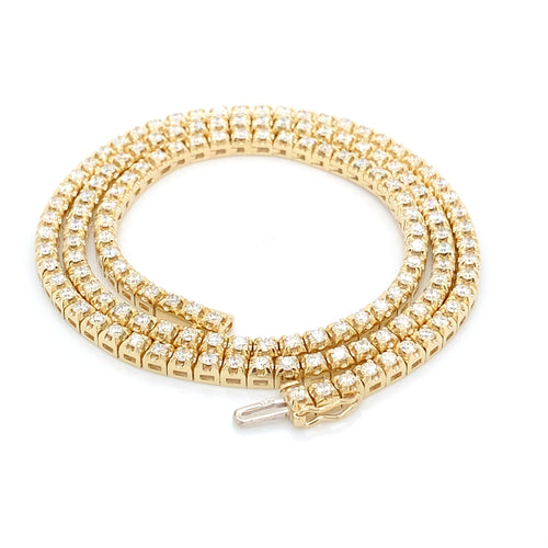 14K Yellow Gold Tennis Necklace | Brilliant 5.43 ct Diamond Luxury