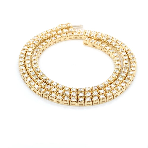 14K Yellow Gold Tennis Necklace | Brilliant 5.43 ct Diamond Luxury