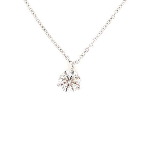 White Gold Solitaire Diamond Pendant | Elegant 14K Design