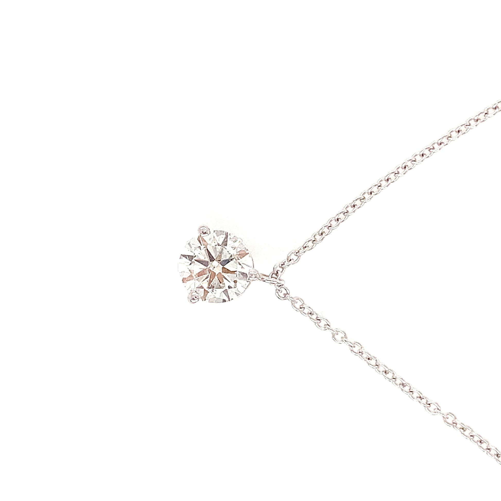 White Gold Solitaire Diamond Pendant | Elegant 14K Design