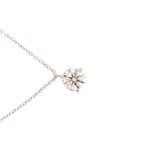 White Gold Solitaire Diamond Pendant | Elegant 14K Design