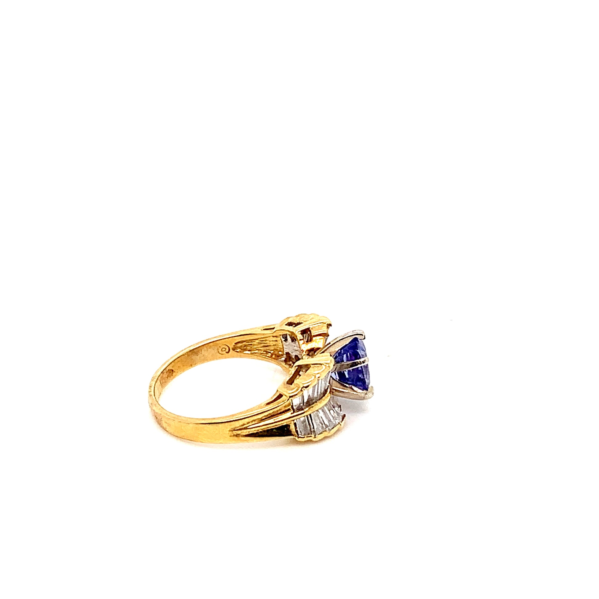 Gold Tanzanite Natural Diamond Ring | 18K Statement Jewelry