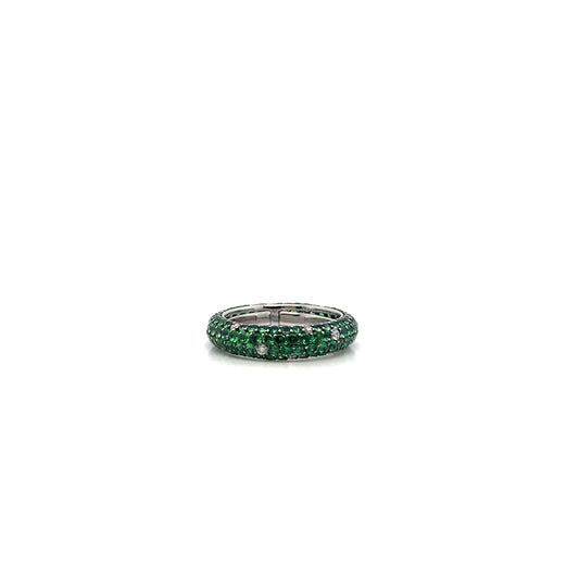 14K White Gold Garnet Ring | Diamond Comfort Fit Band