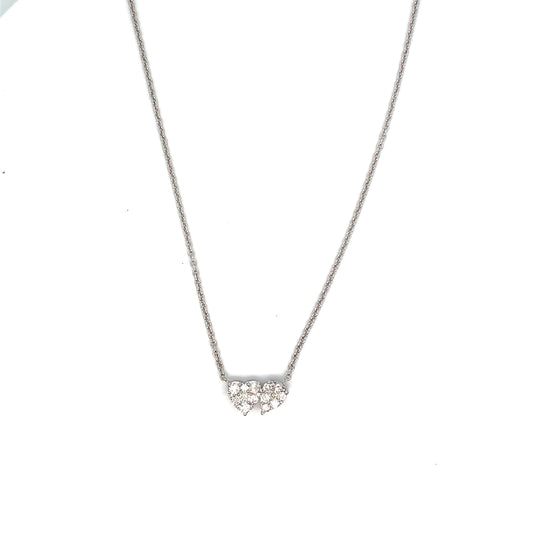 14K Gold Heart Pear Pendant | Elegant White Gold Diamond Pendant