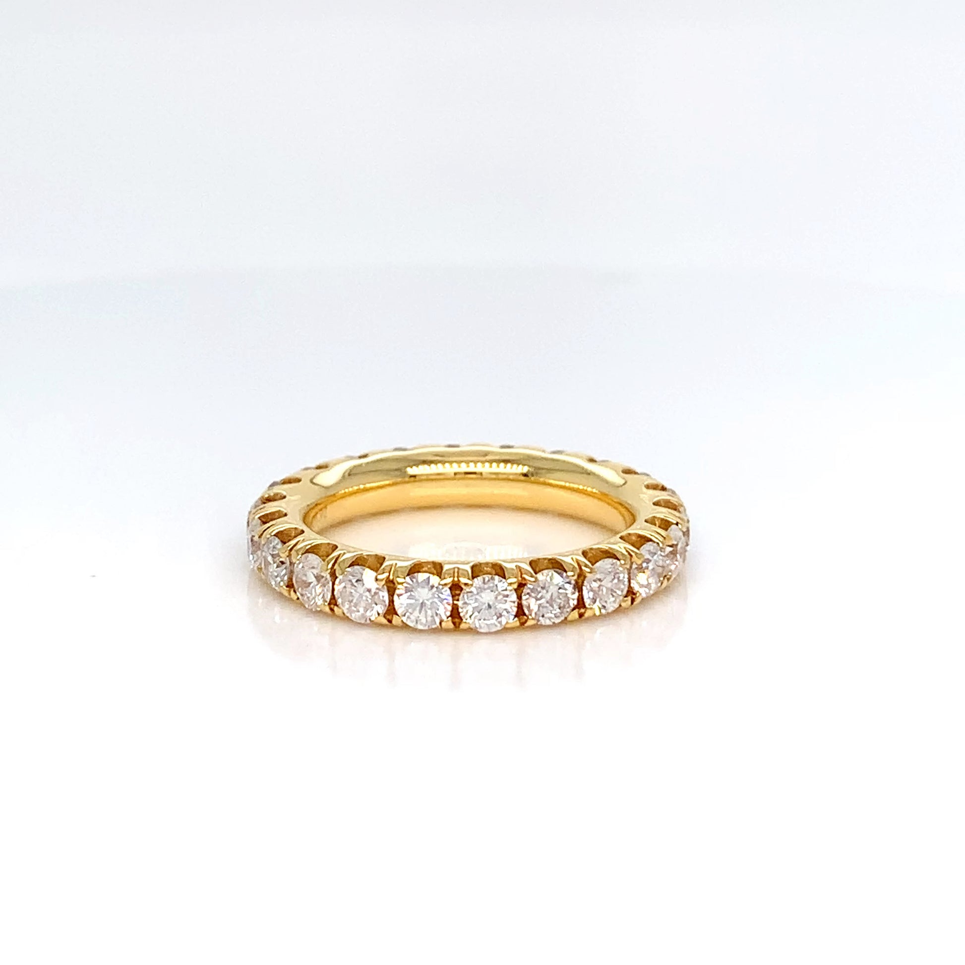 18K Gold Diamond Eternity Band | Classic Yellow Gold Ring