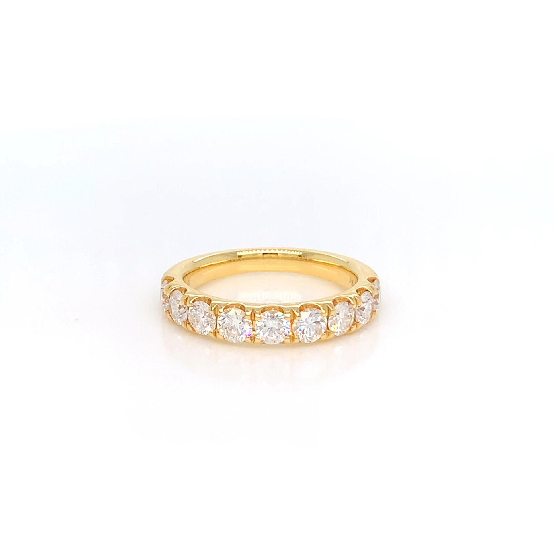 18K Gold Diamond Band | Classic Yellow Gold Ring