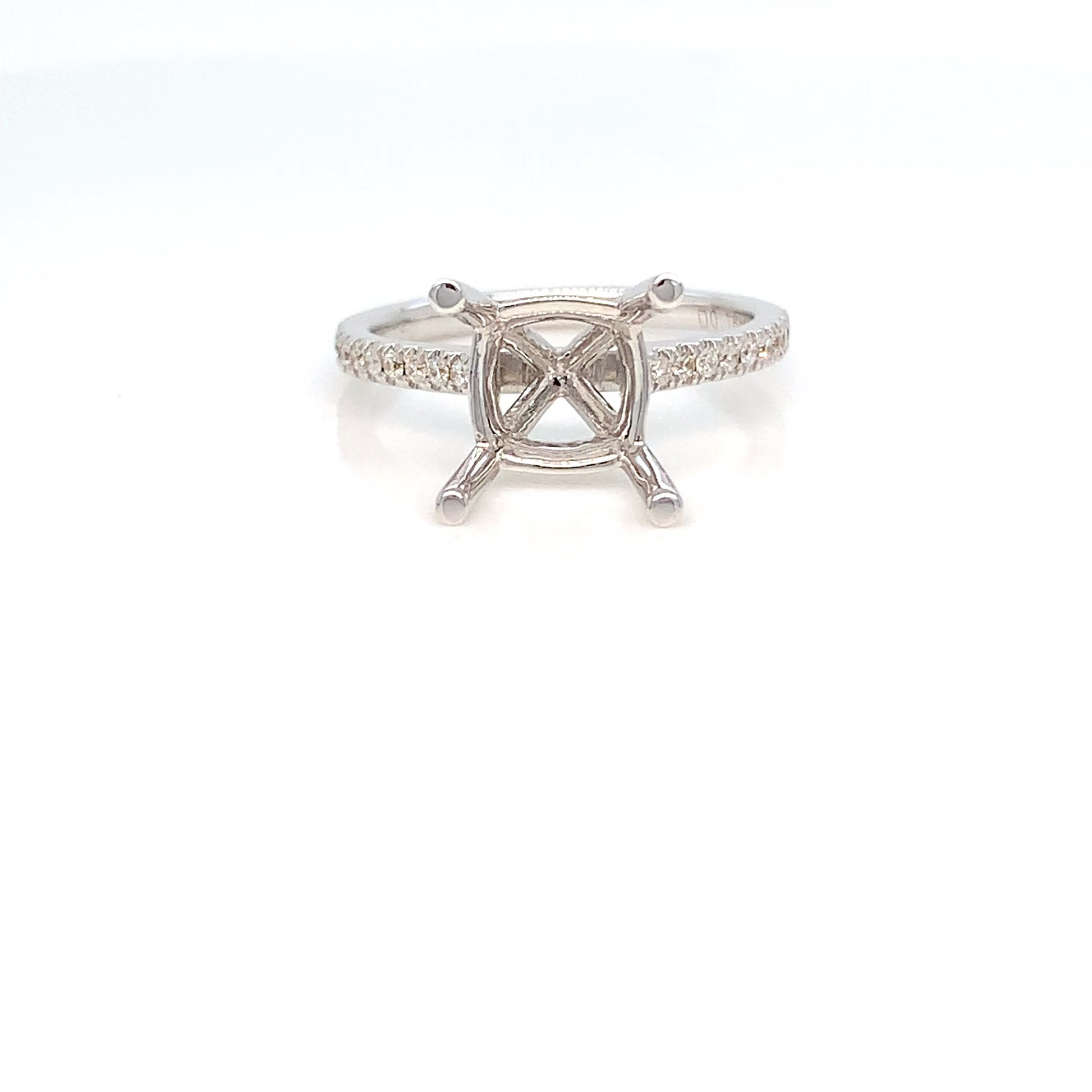 18K Gold Semi-Mount Ring | White Gold Diamond Setting