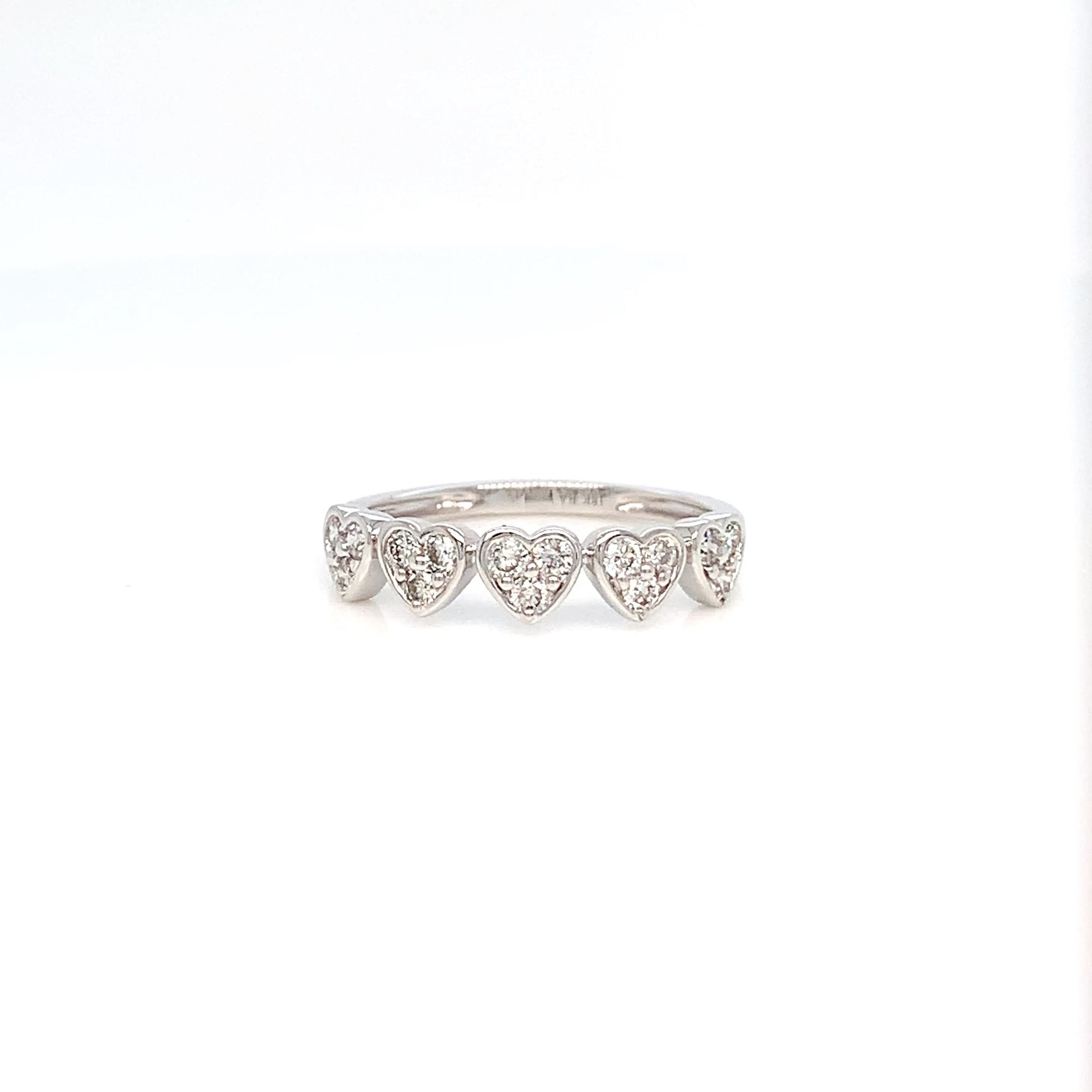 18K Gold Heart Diamond Ring | White Gold Fashion Ring