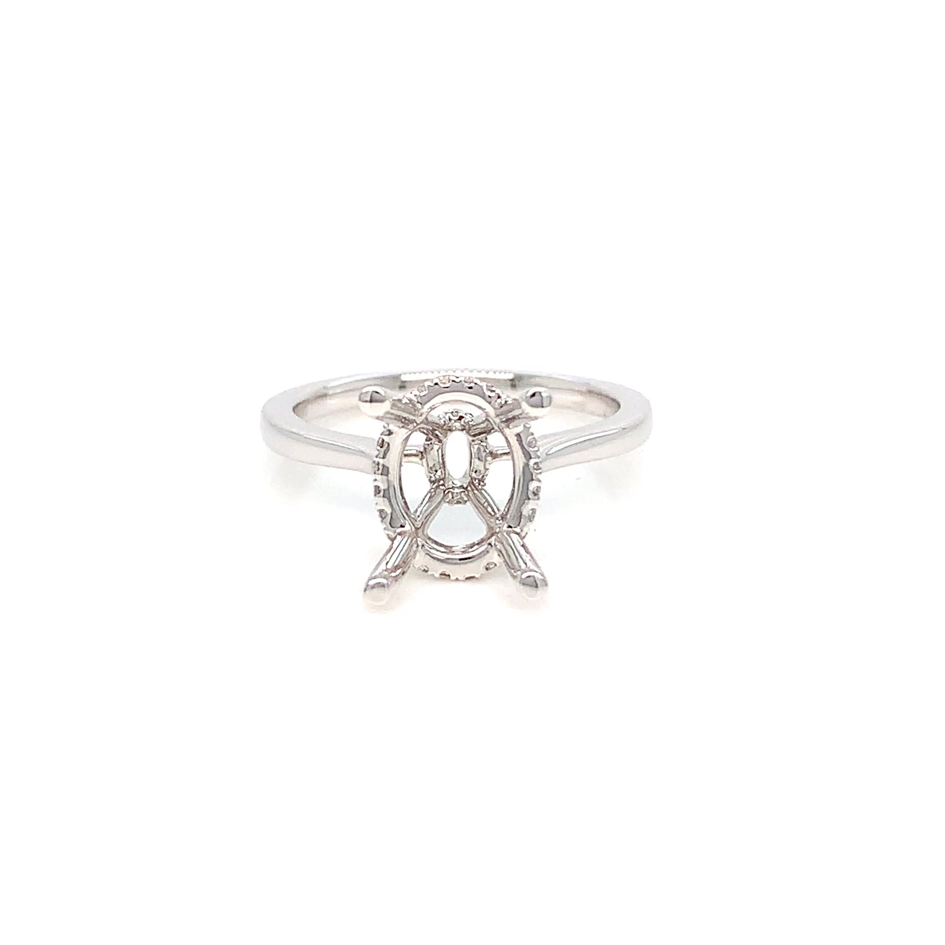 Platinum Diamond Semi-Mount Ring | Elegant Engagement Setting