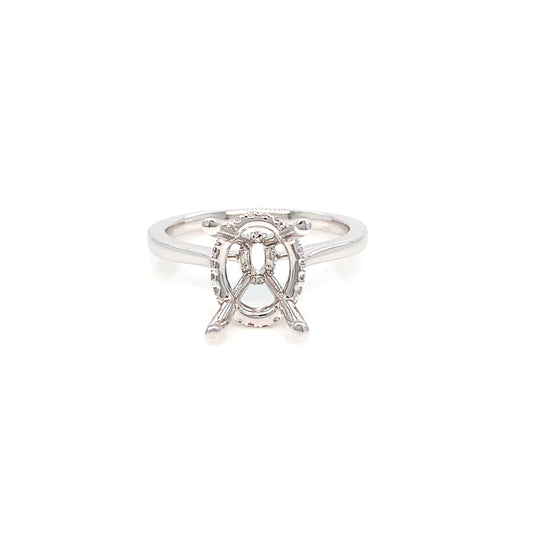 Platinum Diamond Semi-Mount Ring | Elegant Engagement Setting