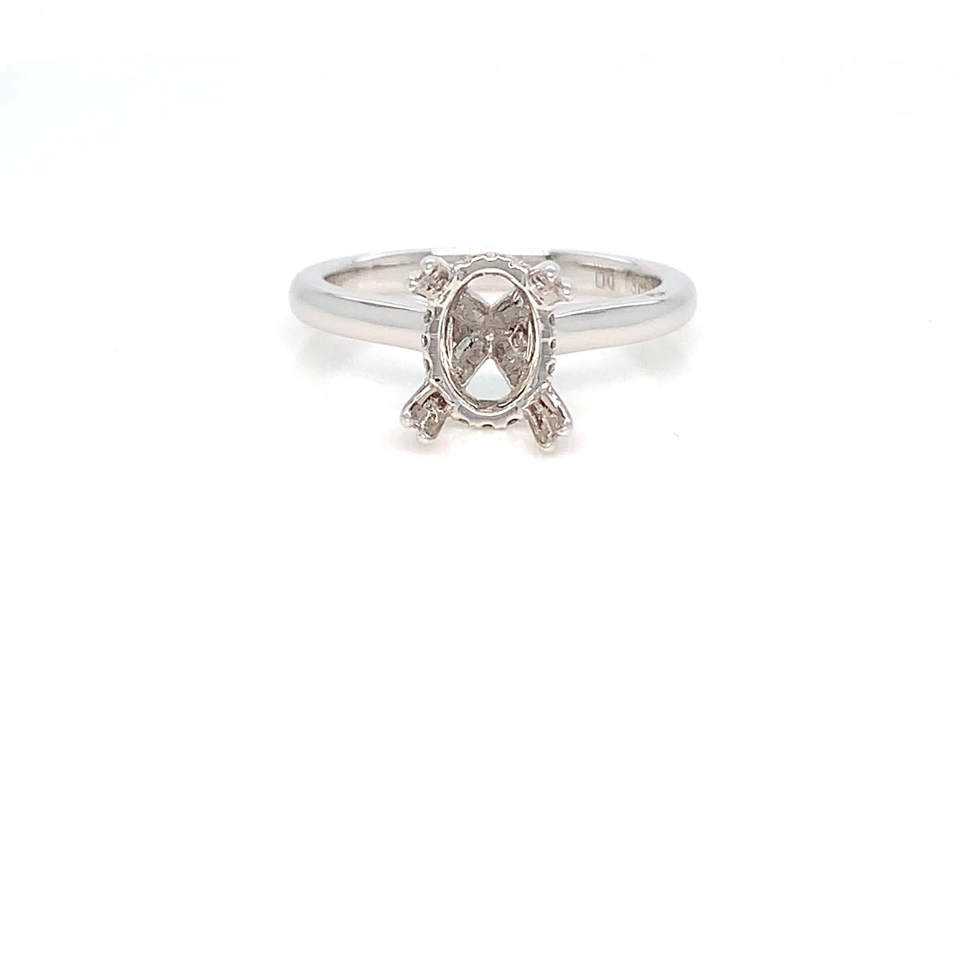 Platinum Diamond Semi-Mount Ring | Elegant Engagement Setting