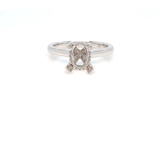 Platinum Diamond Semi-Mount Ring | Elegant Engagement Setting