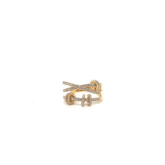 18K Gold Triple Band Ring | Unique Diamond Fashion Ring