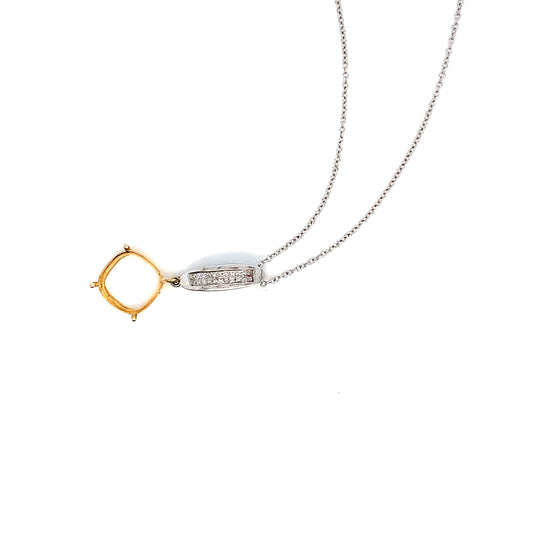 14K Gold Two-Tone Diamond Pendant Necklace | Elegant White & Yellow Gold Design
