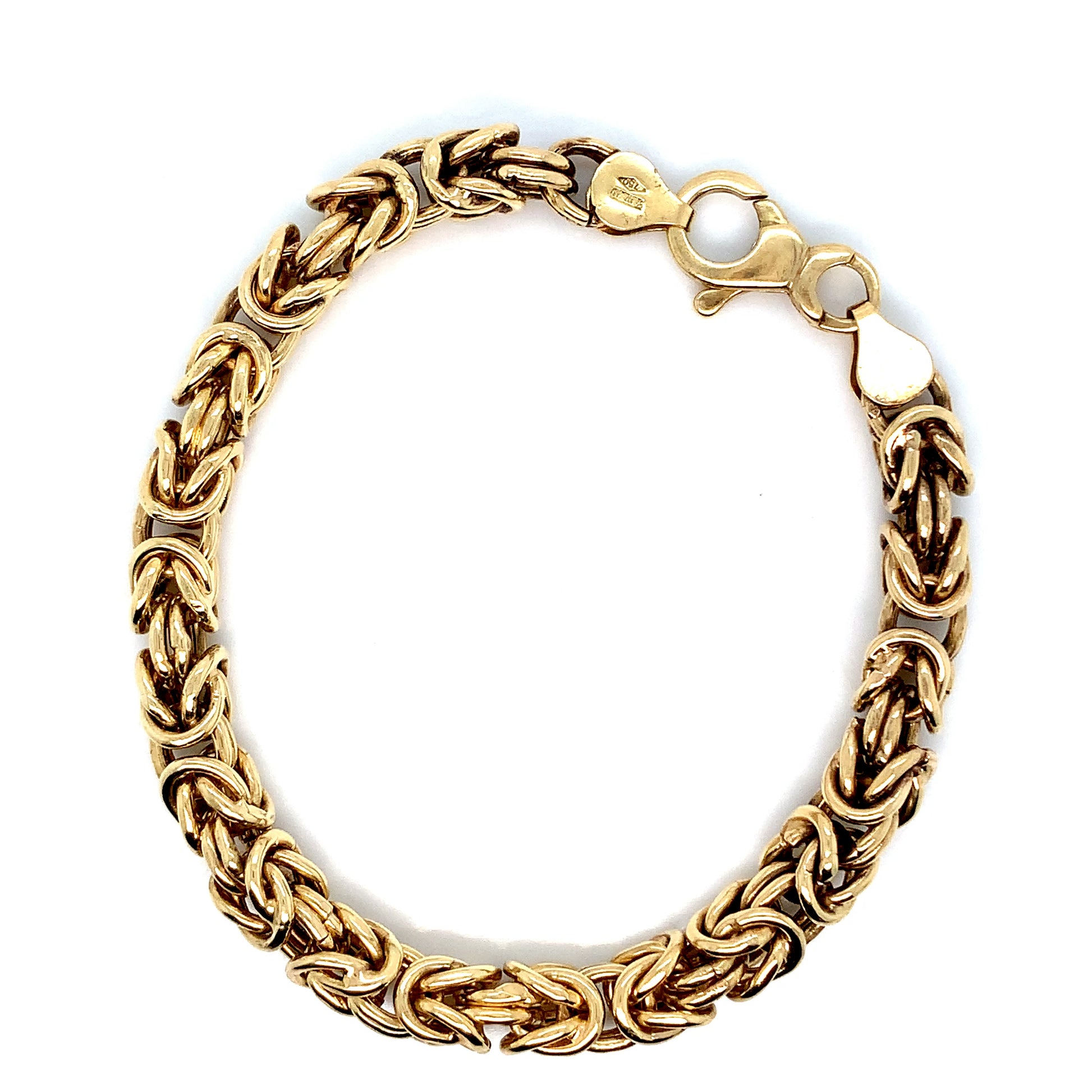 18K Gold Byzantine Link Bracelet | Luxurious Yellow Gold Design