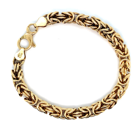 18K Gold Byzantine Link Bracelet | Luxurious Yellow Gold Design