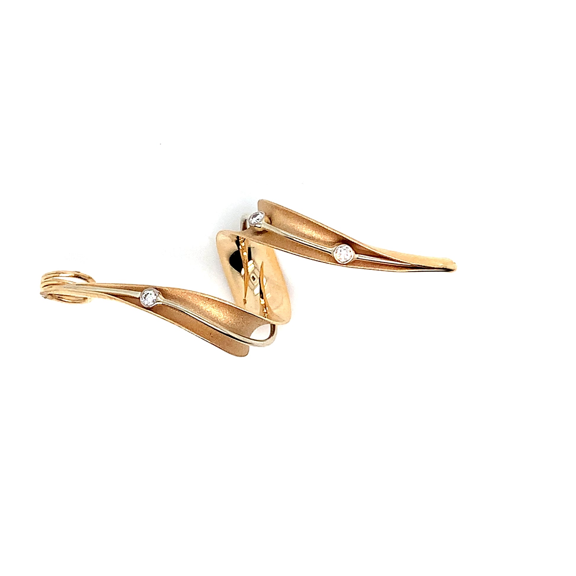 Gold Twisted Diamond Pendant | 14K Yellow Gold Necklace