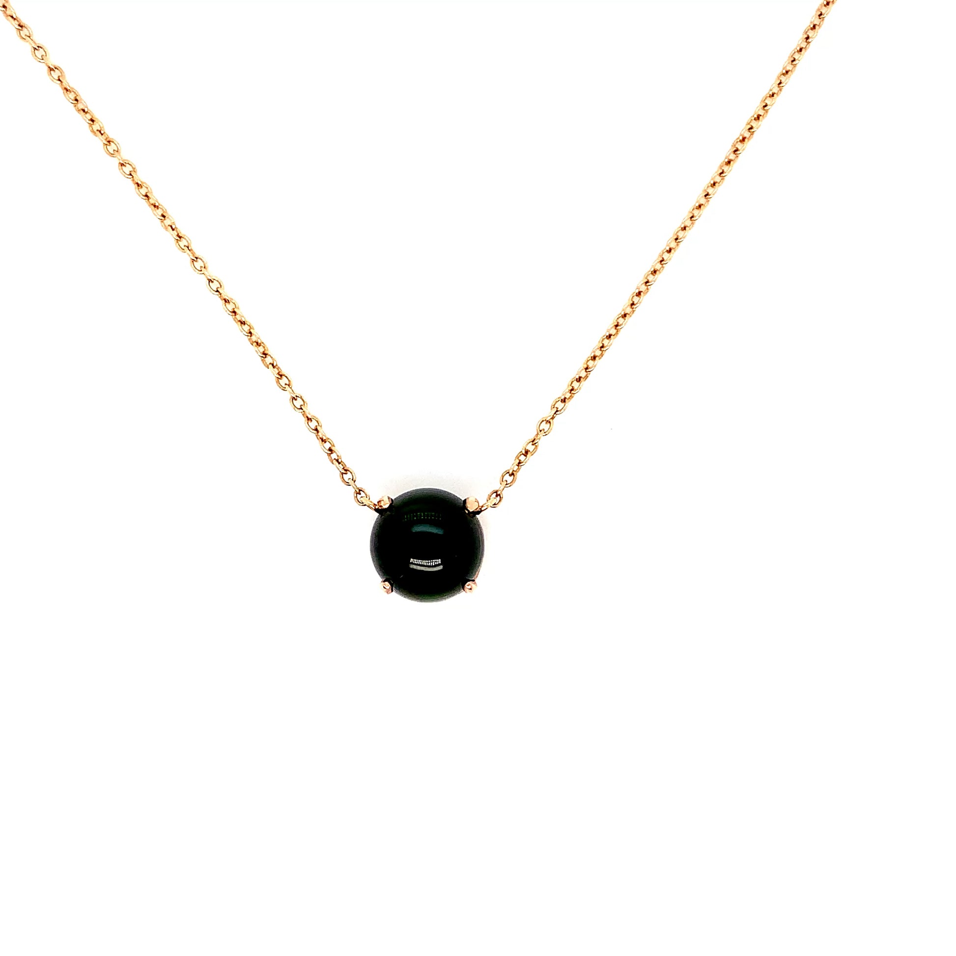 Rose Gold Tourmaline Necklace | 14K Green Tourmaline Pendant