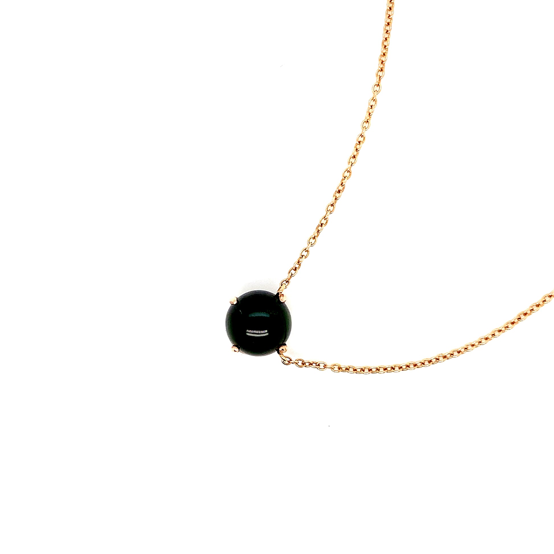 Rose Gold Tourmaline Necklace | 14K Green Tourmaline Pendant