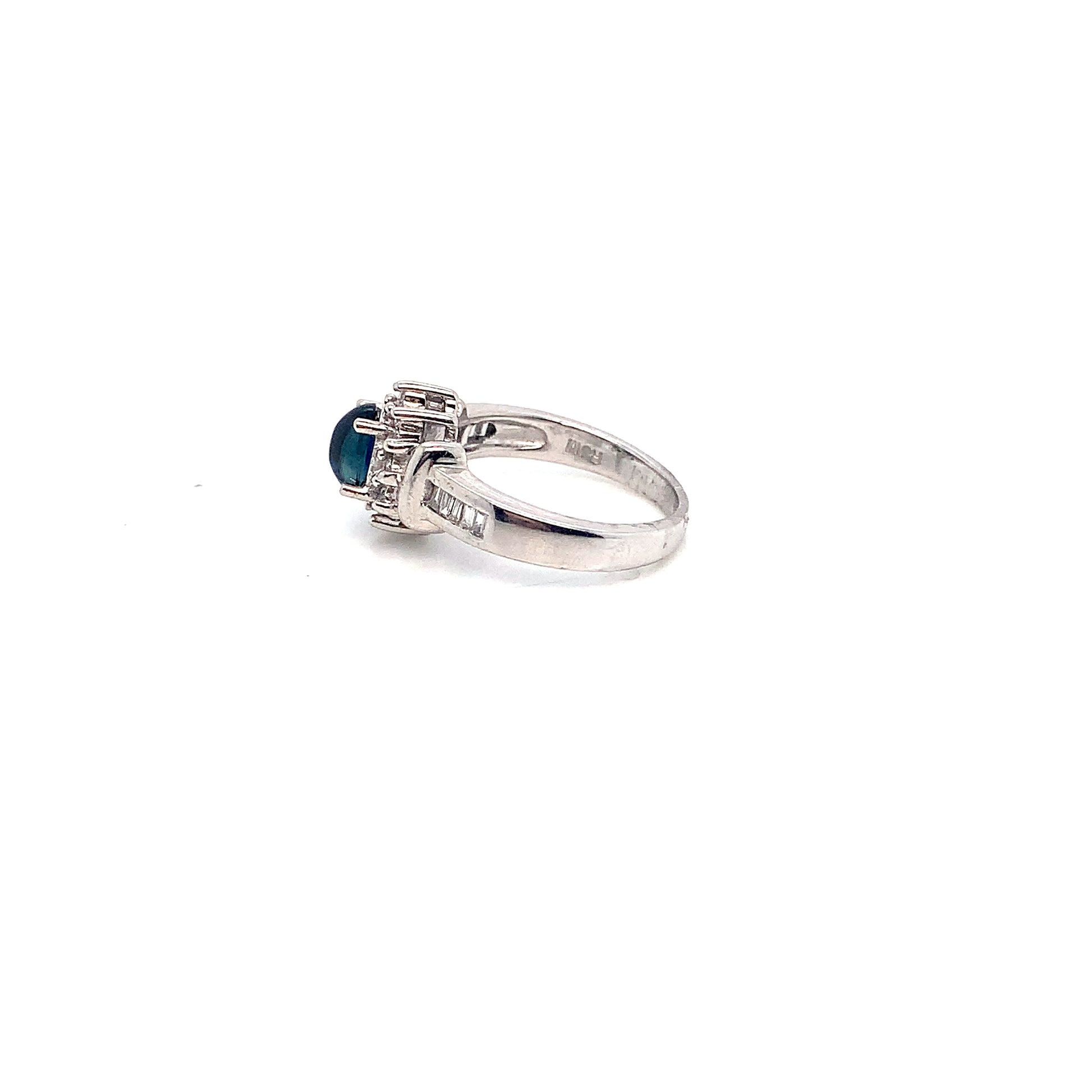 White Gold Sapphire Diamond Ring | 14K Fantasy Design