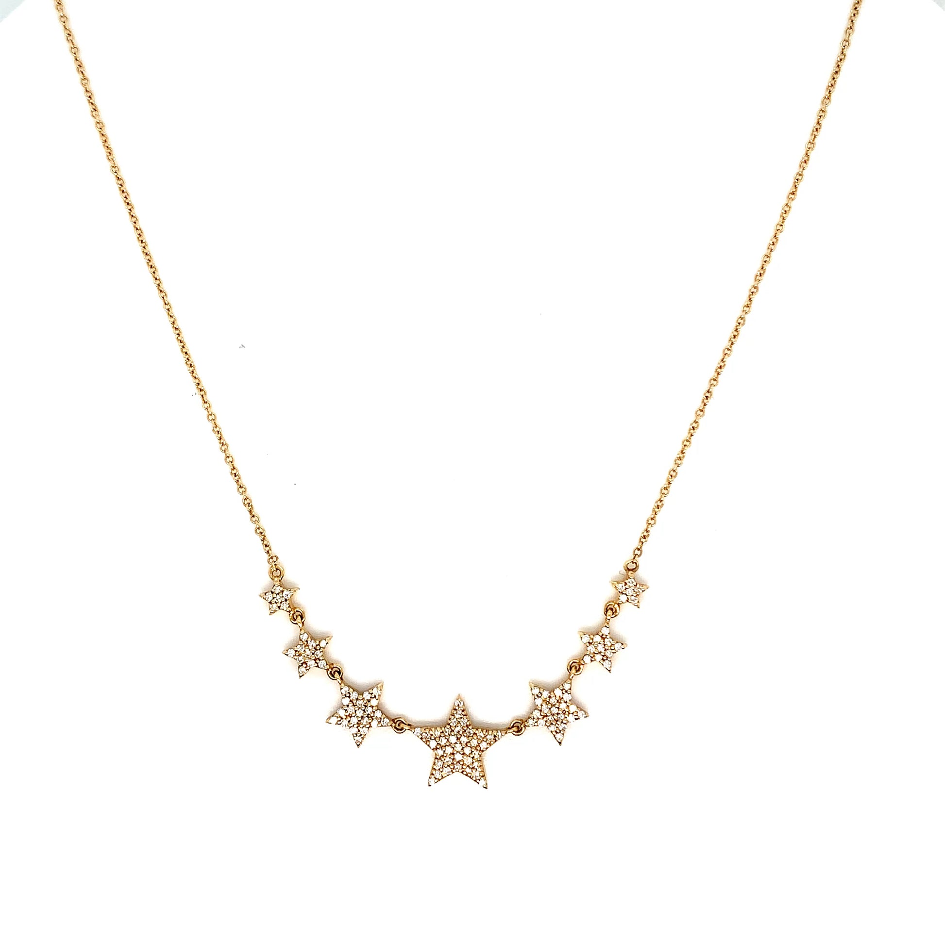 Gold Star Diamond Chain | 18K Elegant Necklace