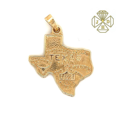 14K Yellow Gold Texas Charm Pendant