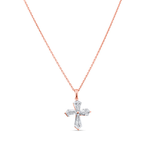 Kite Diamonds Ignite in Every Facet of This Bespoke Platinum Cross Pendant