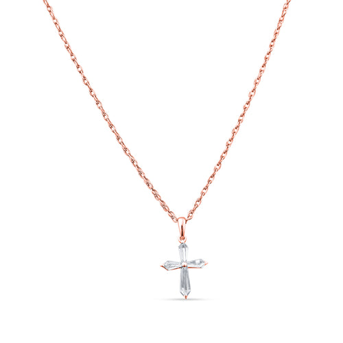 0.29 CT Kites Adorn a Cross Platinum Pendant