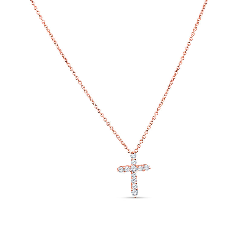 Diamonds Captivate the Eye in This Dazzling Cross Design 18K White Gold Pendant