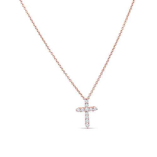 Diamonds Captivate the Eye in This Dazzling Cross Design 18K White Gold Pendant