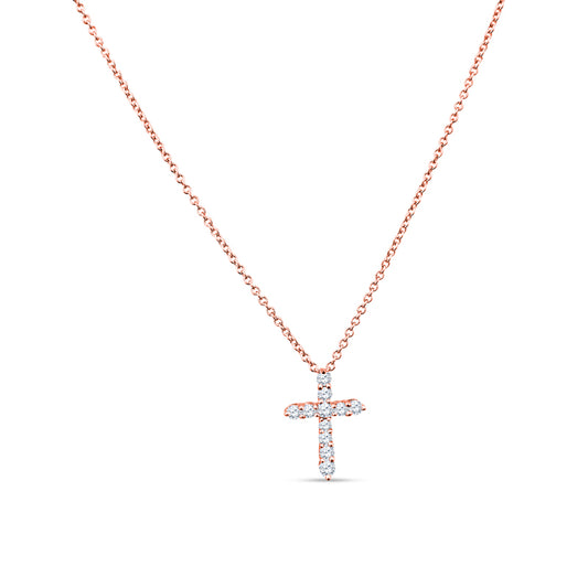 Diamonds Captivate the Eye in This Dazzling Cross Design 18K White Gold Pendant